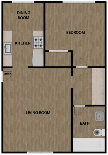 1BD 1BA w patio at Casa Sol Apartments, Imperial Beach, 91932